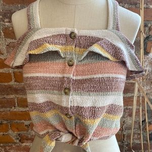 Madewell Texture and Thread Ruffle Crop Top